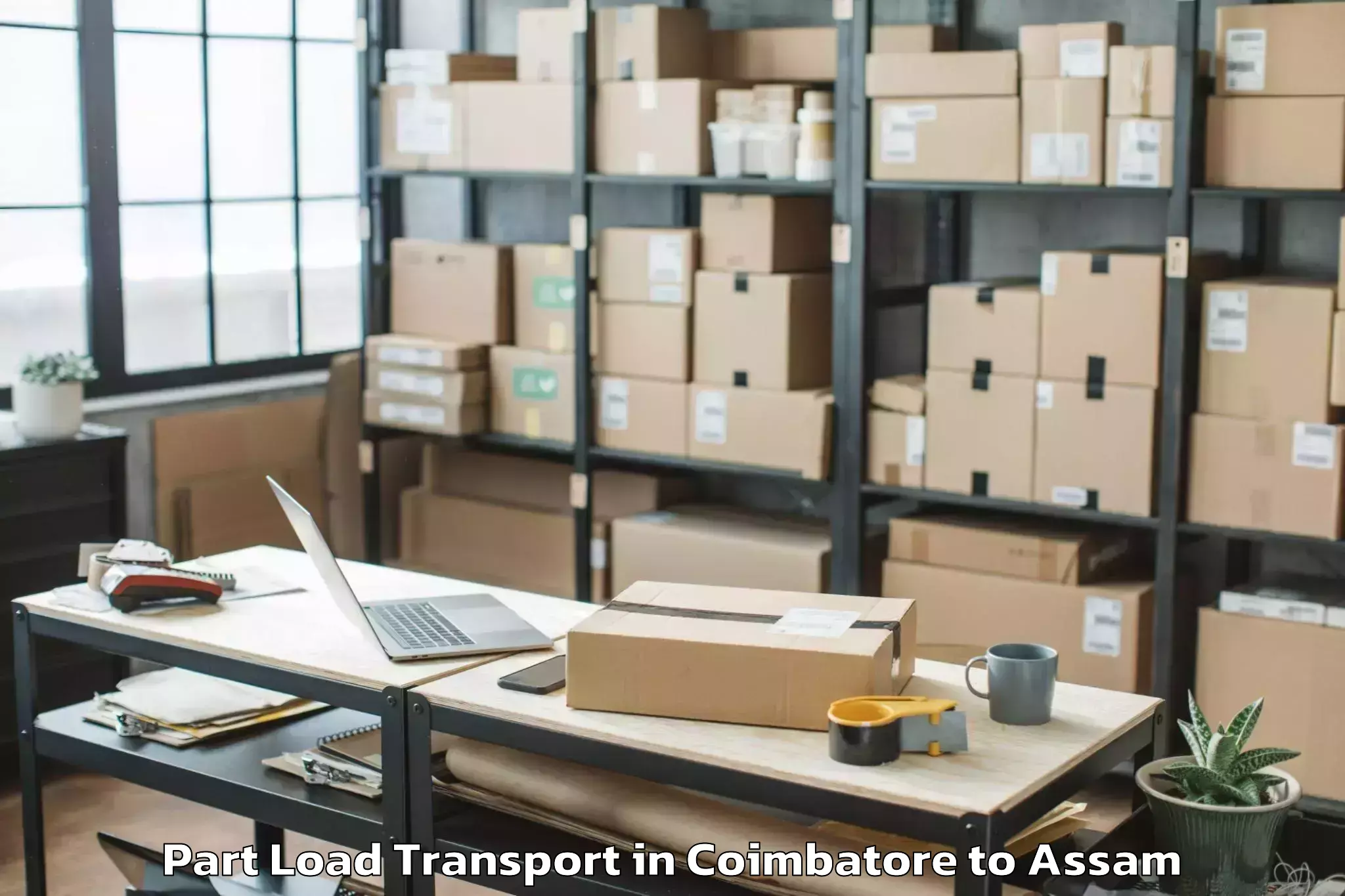 Book Coimbatore to Manikpur Bongaigaon Part Load Transport Online